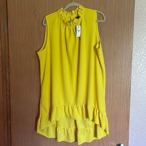 Lane Bryant High Neck Ruffled Sleeveless Blouse (NWT)